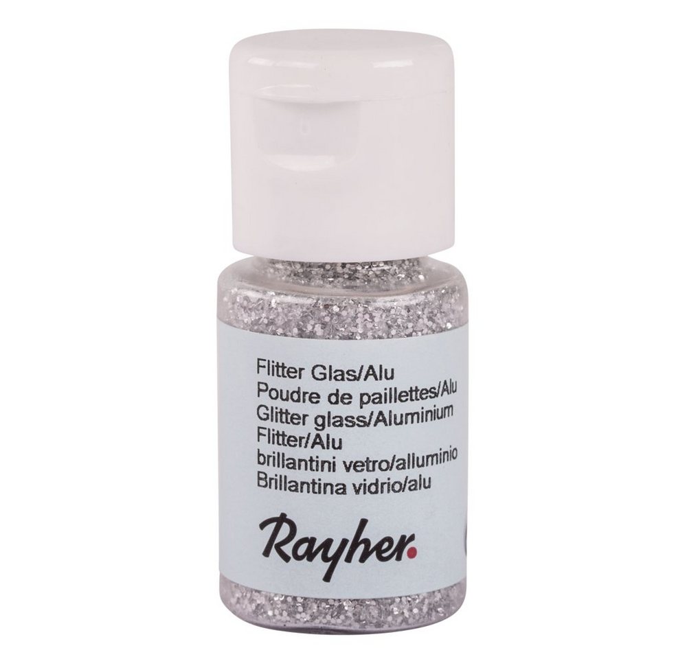 Rayher Bastelperlen Flitter Glas Alu 10ml silber von Rayher