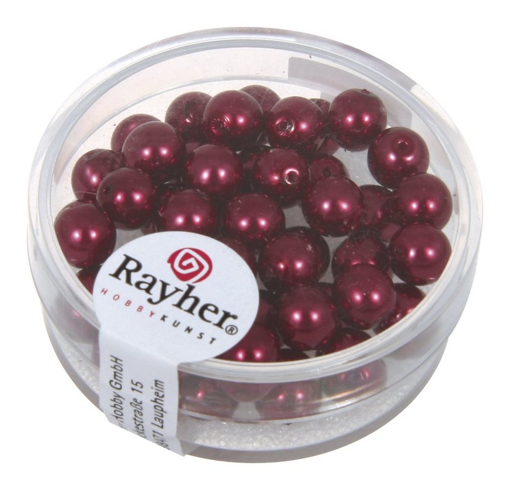 Rayher Bastelperlen Glas WaPe RNS 06mm 45x bordeaux von Rayher