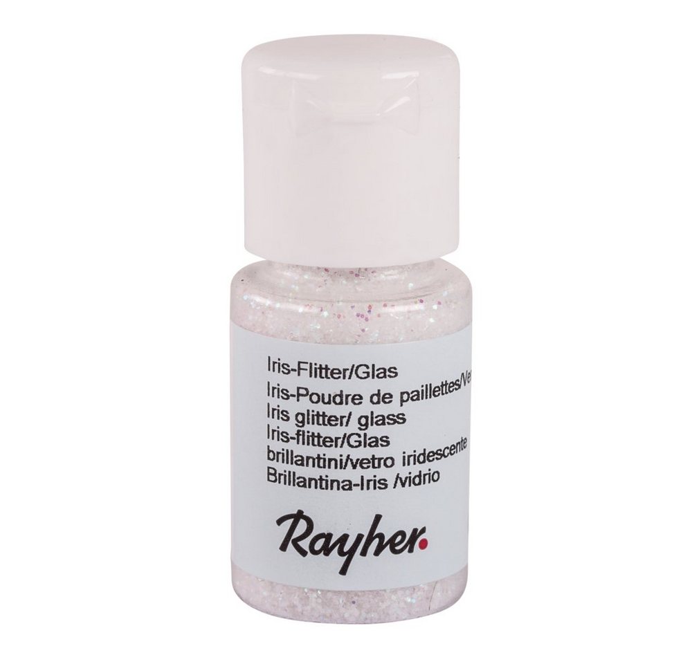 Rayher Bastelperlen Iris Flitter Glas 10ml weiß von Rayher