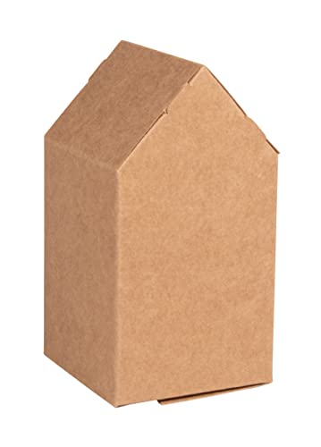 Rayher Faltschachtel Haus zum Befüllen, 7,5 x 7,5 x 14 cm, 6er Set, FSC zertifiziert, Geschenkbox aus Karton, kraft, Geschenkkarton, 67378521 von Rayher