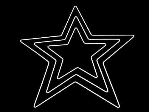 Rayher Metallformen Sterne, Box 3 Stück, Größen sortiert, weiß, je 1x 20 cm, 30 cm, 40 cm, Stärke ca. 3 mm, Drahtformen zum Basteln, für Wickeltechnik, Floristik, 25224102 von Rayher