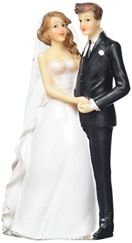 Rayher Brautpaar, 9 x 5,3 cm, Höhe 14,2 cm, Polyresin, Tortendekoration Hochzeitspaar, 46191000 von Rayher