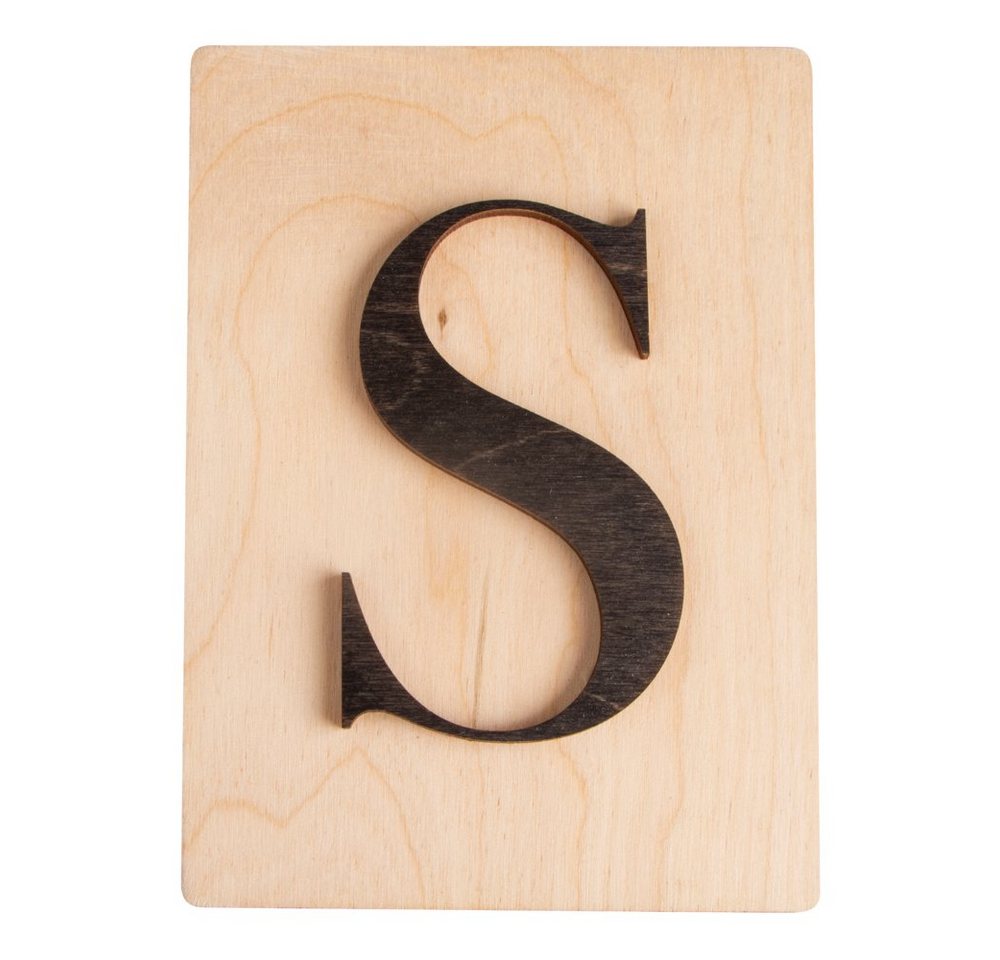 Rayher Deko-Buchstaben Holz Buchstabe FSC 10,5x14,8cm S schwarz von Rayher