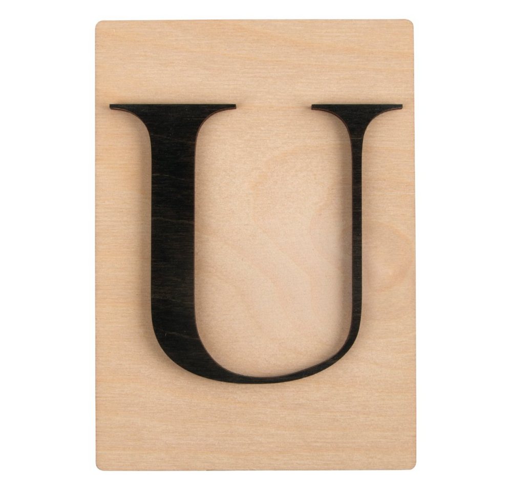 Rayher Deko-Buchstaben Holz Buchstabe FSC 10,5x14,8cm U schwarz von Rayher