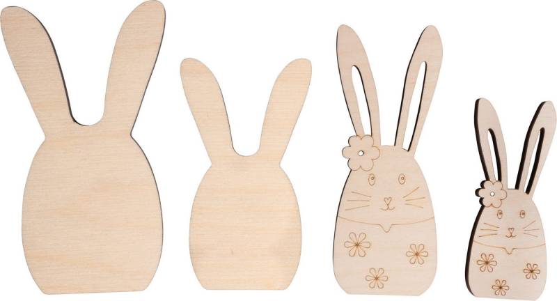 Rayher Dekoobjekt Holz Dekoelemente (4 St), Set von Rayher