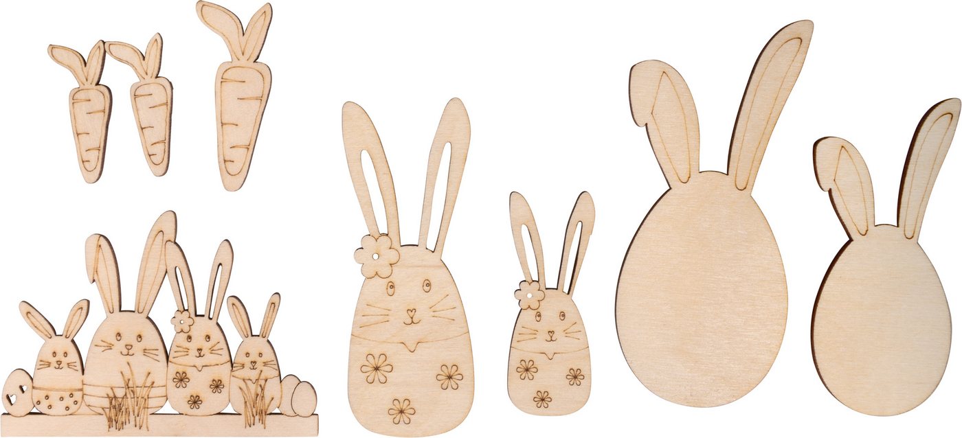 Rayher Dekoobjekt Holz Dekoelemente (8 St), Set von Rayher