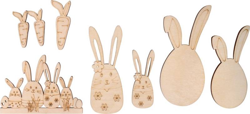 Rayher Dekoobjekt Holz Dekoelemente (8 St), Set von Rayher