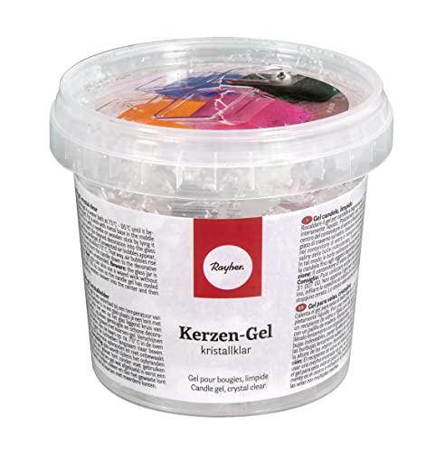 Rayher Hobby 3130000 Kerzen-Gel, Dose 300 g/ ca.365 ml, transparent, kristallklares Kerzenwachs zum schmelzen, kann gefärbt werden, Kerzen gießen, farblos von Rayher