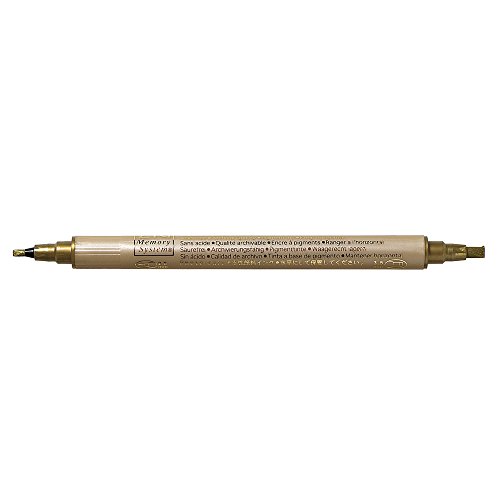 Rayher Hobby 7869306 Kalligraphie-Stift Metallic, gold, mit 2 Spitzen, Strichstärken 2 und 3, 5 mm, 1 Stück (1er Pack) von Rayher