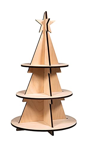 Rayher Holzbausatz Etagere Tanne, FSC Mix Credit, natur, Höhe 44,5cm, 5-teilig, Box 1Set, Weihnachtsdekoration, 46631505 von Rayher