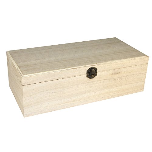 Rayher Holz Box, 32 x 15 x 10 cm, FSC zertifiziert, Holzkiste mit Deckel, 4 Fächer, mit 2tlg. Rahmen im Deckel, mit Spiegel, Aufbewahrungsbox, 62378000 von Rayher