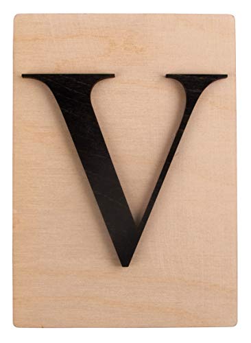 Rayher Holz Buchstabe V, FSC Mix Credit, Holzfliese 10,5x14,8cm, 3D-Buchstabe V in schwarz, 3mm starker Holzbuchstabe auf 4mm starker Holzfliese, 63113576 Rayher Holz Buchstabe V, FSC Mix Credit, Holzfliese 10,5x14,8cm, 3D-Buchstabe V in schwarz, 3mm starker Holzbuchstabe auf 4mm starker Holzfliese, 63113576 von Rayher