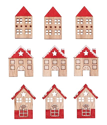 Rayher Holz-Streuteile, Haus, 9 Stück, 4,2 - 4,5 cm, sortiert, mit Klebepunkt, Holzstreuer Tischdeko, Tischstreuer, Streudeko, 46711000 Rayher Holz-Streuteile, Haus, 9 Stück, 4,2 - 4,5 cm, sortiert, mit Klebepunkt, Holzstreuer Tischdeko, Tischstreuer, Streudeko, 46711000 von Rayher