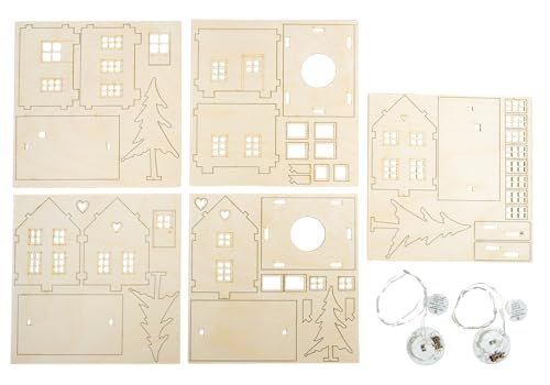 Rayher Holzbausatz Lichterhäuser,FSC Mix Credit, natur, 7-10cm,46tlg, +LEDLichterkette, Box 1Set, 46793505 Rayher Holzbausatz Lichterhäuser,FSC Mix Credit, natur, 7-10cm,46tlg, +LEDLichterkette, Box 1Set, 46793505 von Rayher