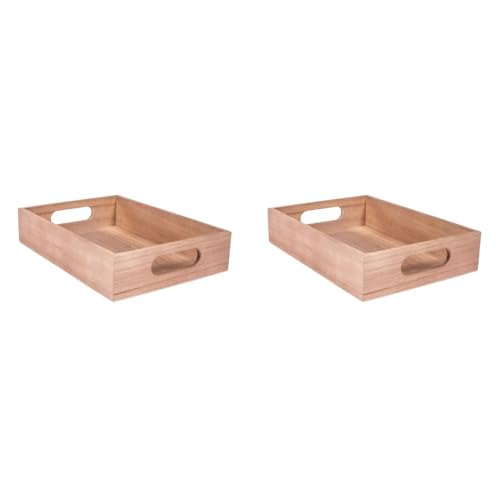 Rayher Holztablett, kleines Tablett, 24 x 17 x 5 cm, mit Griffen, Pappelholz FSC Zertifiziert, Natur, kleines Serviertablett, Dekotablett, 62958505 (Packung mit 2) von Rayher