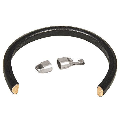 Rayher Lederband mit Metallverschluss, Leder, Schwarz, 1,4 x 0,6 x 0,1 cm Rayher Lederband mit Metallverschluss, Leder, Schwarz, 1,4 x 0,6 x 0,1 cm von Rayher