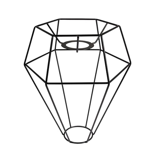 Rayher Metall Lampenschirm Rahmen, Höhe 25 cm, Diamant-Form, schwarz beschichtet, für Steh- oder Hängelampe, zum Umwickeln mit Garnen, getrockneten Naturseilen etc., 23103576 von Rayher