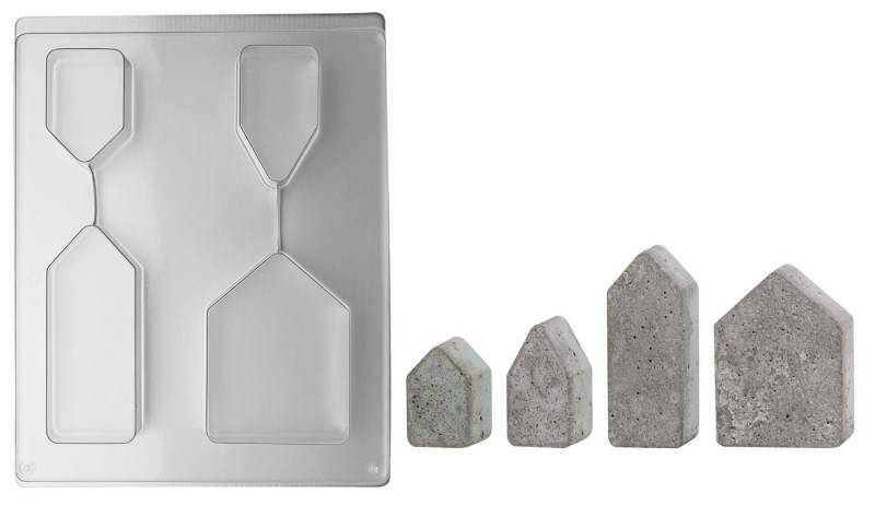 Rayher Modellierwerkzeug Gießform 4 Häuser, 5,5-10,5 cm von Rayher