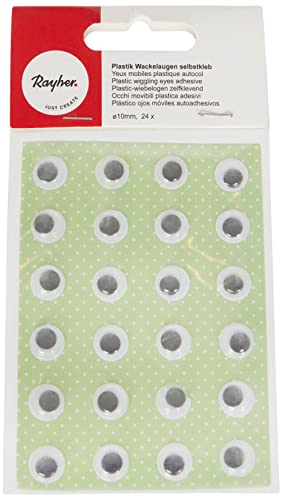 Rayher Plastik-Wackelaugen selbstklebend, ø 10 mm, SB-Btl. 24 Stück, 69015000, Grün Rayher Plastik-Wackelaugen selbstklebend, ø 10 mm, SB-Btl. 24 Stück, 69015000, Grün von Rayher