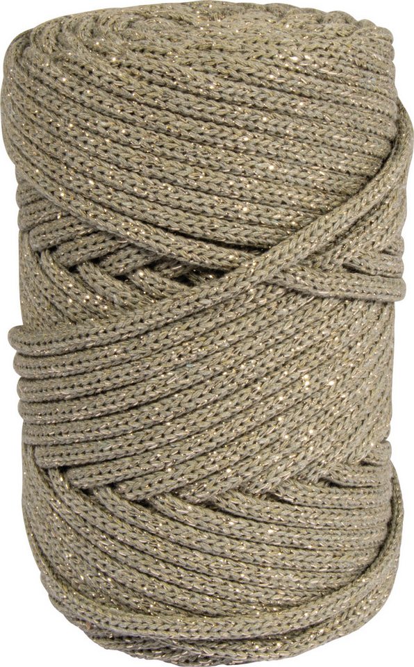 Rayher Recycling Garn mit Goldfaden, Ø4mm Häkelwolle, Ø4mm von Rayher