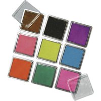 Rayher Stempelkissen 3,5 x 3,5 cm 9 Farbtöne von Rayher