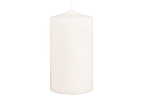 Rayher 3140596 Stumpenkerze, creme, rund, Länge 20 cm, 7 cm ø,100% Paraffin, RAL-Gütezeichen, Rundkerze, Taufkerze, Kommunionkerze, Kerzenrohling zum Verzieren und Basteln von Rayher