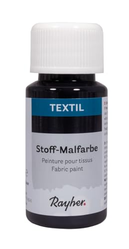 Rayher Textil Stoffmalfarbe, schwarz, Flasche 50ml, 35062576 Rayher Textil Stoffmalfarbe, schwarz, Flasche 50ml, 35062576 von Rayher