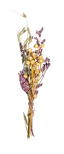 Rayher Trockenblumen-Strauß, flieder/hellbeige Töne, Mini-Strauß Trockenblumen, Bündel 18 – 20 cm, echte getrocknete Blumen, Trockenblumen Deko, 85491308 von Rayher