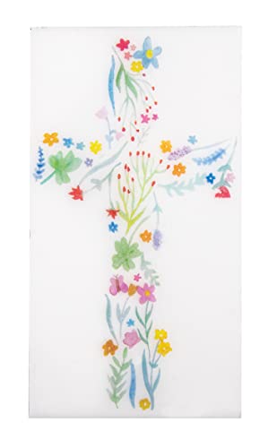 Rayher Wachsmotiv Florales Kreuz, bunt, 6,5 x 12 cm, 1 Stück, zum Kerzen verzieren, Verzierwachs für z.B. Taufkerze, Hochzeitskerze, Geburtstagskerze, Osterkerze, 31637999 von Rayher