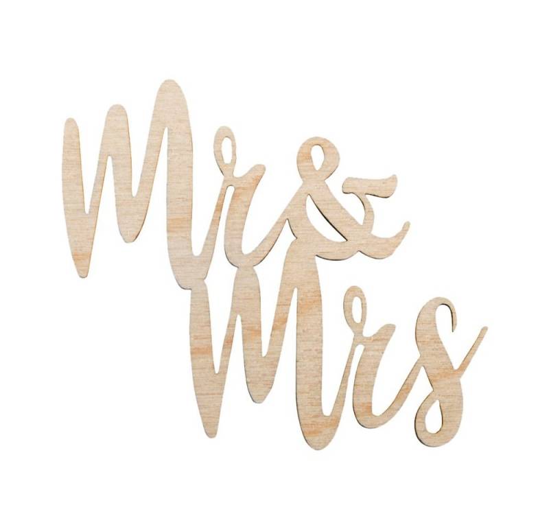 Rayher Wanddekoobjekt Holz Schriftzug Mini Mr & Mrs, 4 Stück von Rayher
