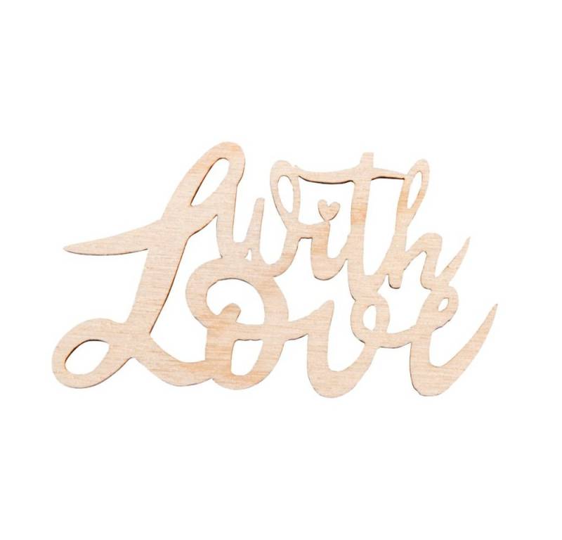 Rayher Wanddekoobjekt Holz Schriftzug Mini With Love, 4 Stück von Rayher