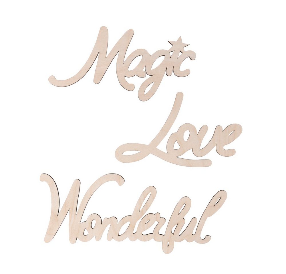 Rayher Wanddekoobjekt Magic-Love-Wonderful, 3er-Set von Rayher