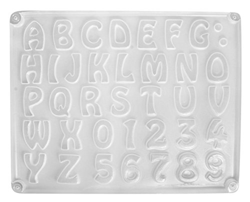 Rayher Gießform Buchstaben/Zahlen, Kunststoff, Größe Form 23 x 18 cm, Buchstaben/Zahlen ca. 2 – 3 cm, ideal zum Ausgießen mit Kreativ-Beton, Raysin-Gießpulver, Gießform lebensmittelecht, 36014000 von Rayher