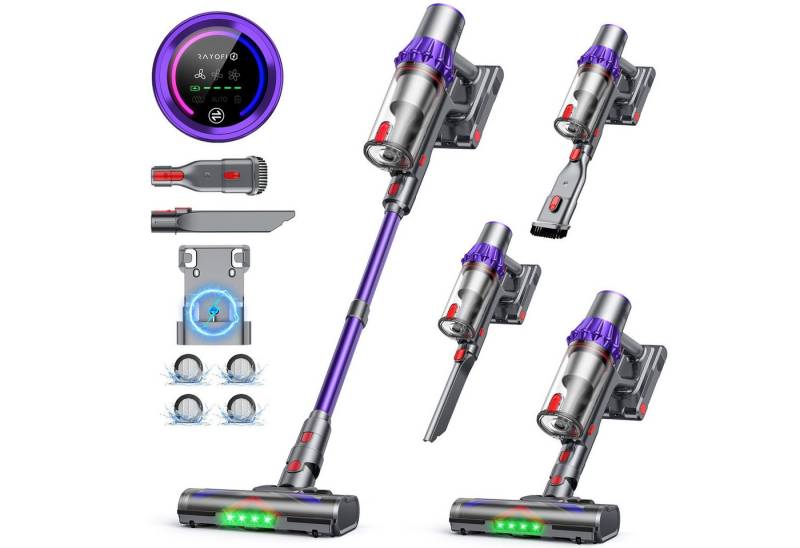 Rayofi Hand-und Stielstaubsauger Akku Staubsauger, 70000Pa/60Min staubsauger kabellos, 400 W, Mit LED Displa und V-förmige Anti-Verwicklungs-Bürstey, HEPA*4, ermöglicht eine effiziente Tiefenreinigung Rayofi Hand-und Stielstaubsauger Akku Staubsauger, 70000Pa/60Min staubsauger kabellos, 400 W, Mit LED Displa und V-förmige Anti-Verwicklungs-Bürstey, HEPA*4, ermöglicht eine effiziente Tiefenreinigung von Rayofi