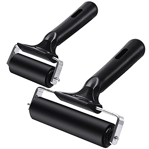 Rayong 2 Stück Gummiwalze Gummi Brayer Roller Hartgummiwalze Gummiwalze Roller, Art Craft Ölgemälde Tool Gummiwalz für Blockdruck und Handwerk von Rayong