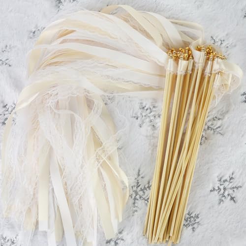 Wedding Wands 50 Stück Zauberstäbe Hochzeit Luftschlangen,Hochzeit Stäbe mit Glöckchen,Romantic Seidenfeenstab für Hochzeiten Geburtstage Partys Feiertagsfeiern Verwendet Weihnachten- Beige Wedding Wands 50 Stück Zauberstäbe Hochzeit Luftschlangen,Hochzeit Stäbe mit Glöckchen,Romantic Seidenfeenstab für Hochzeiten Geburtstage Partys Feiertagsfeiern Verwendet Weihnachten- Beige von Rayong