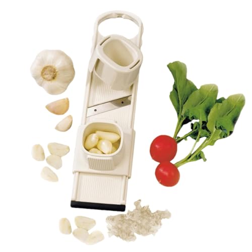 2STK Knoblauchschneider - 23x5,5x4,5cm Knoblauch Scheiben-schneider Knoblauchschneider Scheiben,Knoblauchschneider Dünn,Knoblauch Dünne Scheiben Knoblauchschäler,Knoblauchreibe Mit Handschutz Wird, von Raypontia