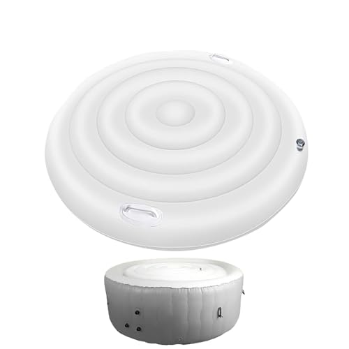 Raypontia 165cm PVC Spa Aufblasbare Abdeckung, Thermoabdeckung Für Spa, Runden Whirlpools Gehäuse, Regenfeste Klappabdeckung, Energiesparender Deckel, Aufblasbare Poolabdeckung Für Outdoor von Raypontia