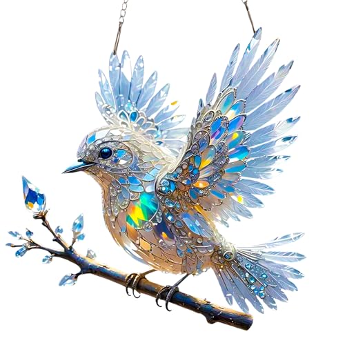 Raypontia 20x20cm Kristall Bluebird Ornament, Kristall Himmelblaue Vogel Ornament, Acryl 2D Flacher Fensteranhänger, Acryl Sonnenfänger Figuren Deko Skulpturen Für Wohnzimmer Und Draußen Garten Raypontia 20x20cm Kristall Bluebird Ornament, Kristall Himmelblaue Vogel Ornament, Acryl 2D Flacher Fensteranhänger, Acryl Sonnenfänger Figuren Deko Skulpturen Für Wohnzimmer Und Draußen Garten von Raypontia
