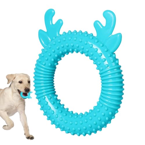 Raypontia Beißspielzeug für Hunde, Hundespielzeug für aggressive Kauer,Kauspielzeug für Hundezahnbürsten - Unzerstörbares Quietschspielzeug für Hunde, rutschfest, interaktiv, bunt, niedliche Beißringe von Raypontia