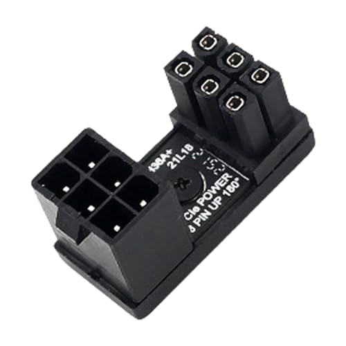 Raypontia Grafikkarte 8-Pin-Anschluss | 6/8-poliger Netzteilanschluss - 180-Grad-Winkeladapter für Lenkplatine, GPU-Adapter für Desktop-PC-Grafikkarte von Raypontia
