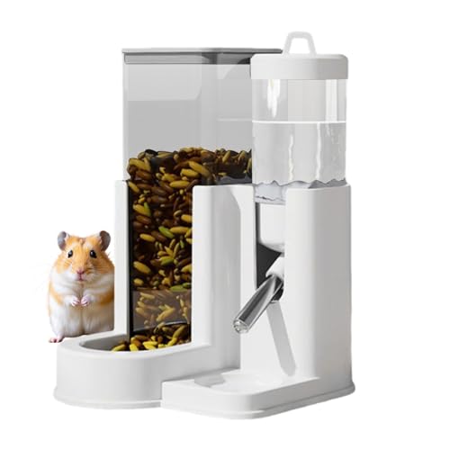 Raypontia Hamster Trinkflasche - Chinchilla Futternapf - Automatische Tränke Und Futterautomat Für Kleintierkäfig Zuhause Reise von Raypontia