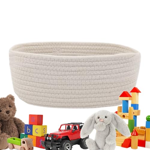 Raypontia Körbe Aus Seil Für Aufbewahrung | Baumwollseil Gewebter Korb | Babyzimmer Aufbewahrung Für Ecke Bücherregal Regale | Büro Schreibtisch Eingangsbereich Theke Schlafzimmer Sofa von Raypontia