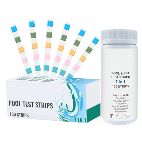 Raypontia Pool Teststreifen - 100 Stück Beckenwasser Teststreifen - Wasserqualität Überwachung Für Hausbesitzer Aquarien Schwimmer Gartenteich von Raypontia