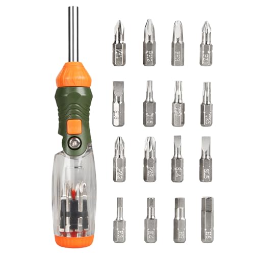 Raypontia Ratschenschraubendreher | Möbelschraubendreher | 16 In 1 Kompakter Ergonomischer 60 Grad Einstellbarer Winkelschraubendreher Für Elektriker Industrie Kfz Bau Installation Raypontia Ratschenschraubendreher | Möbelschraubendreher | 16 In 1 Kompakter Ergonomischer 60 Grad Einstellbarer Winkelschraubendreher Für Elektriker Industrie Kfz Bau Installation von Raypontia