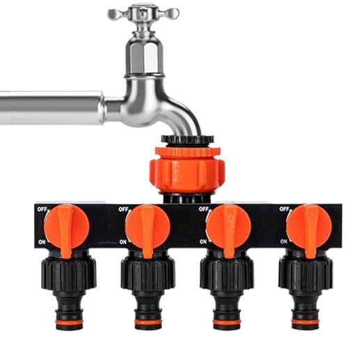Raypontia Wasserschlauch Verteiler | Wasserhahn Verteiler Zapfventil Adapter | Dichter Anschluss Bewässerungszubehör Für Rasen Gewächshaus Autowaschen von Raypontia