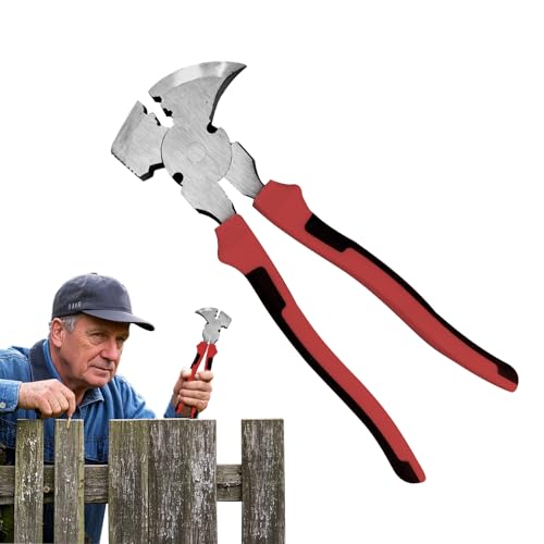 Raypontia Zaunzange | Stacheldrahtzange Werkzeug - Ziehvorrichtung Mit Hammerkopf Für Nägel Handbiegen Schneiden Kabel Farm Bau Projekte von Raypontia
