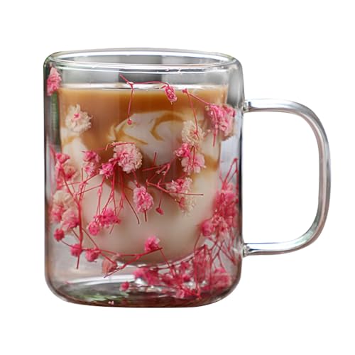 Trockenblumen Tasse 250ML,Doppelwand Glas Mit Blumen,Doppelwand Glas Espresso,Trockene Blume Doppelwand Glas Kaffeetasse Mit Griff,Isoliert Hitzebeständig,Geschenk Für Freunde,Einweihungsgeschenk Trockenblumen Tasse 250ML,Doppelwand Glas Mit Blumen,Doppelwand Glas Espresso,Trockene Blume Doppelwand Glas Kaffeetasse Mit Griff,Isoliert Hitzebeständig,Geschenk Für Freunde,Einweihungsgeschenk von Raypontia