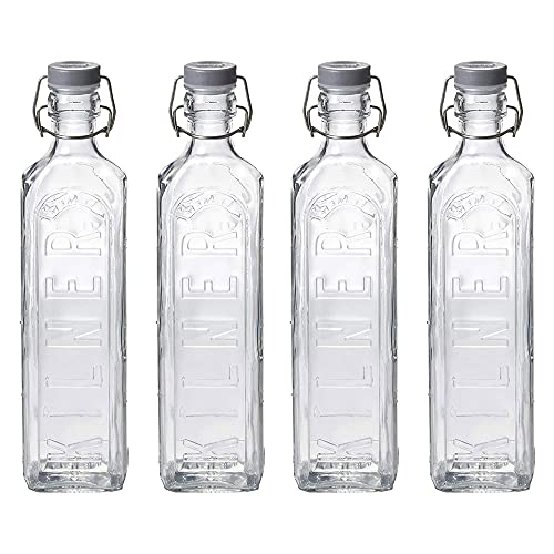 Kilner Clip Top Flasche 1 Liter Transparent (Packung 4) - Klar/Transparent von Rayware