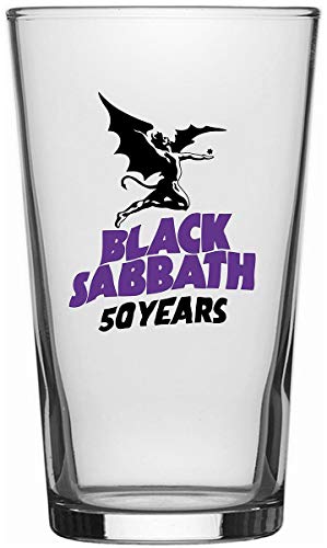 Razamataz Black Sabbath 50 Years Unisex Bierglas klar Glas 0,5 l Alkohol & Party, Band-Merch, Bands von Razamataz